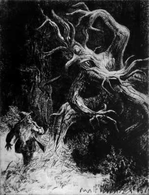 Метсахалдьяд. Иллюстрация Отто Кангиласки (1963)