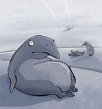 Падшие пингвины. Иллюстрация с сайта "Крыльев все еще нет"