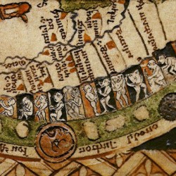 Чудовищные племена. Псалтырная карта. Англия, XIII век