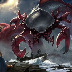 Кракен, губитель кораблей (Shipbreaker Kraken) из колоды ККИ "Magic: The Gathering". Концепт Джека Вонга (2014)