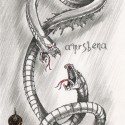 Амфисбена. Иллюстрация Ивана Онякова к бестиарию Сапковского