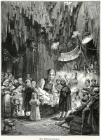 Служанка и гномы (Die Wichtelmänner). Иллюстрация Филиппа Грот-Иоганна к сказке братьев Гримм