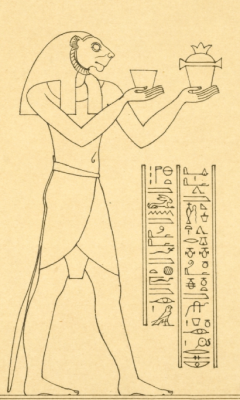 Бог-демон Шезму. Прорисовка изображения из храма в Дендере