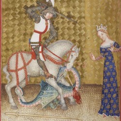 "Св. Георгий и дракон". Иллюстрация из средневекого манускрипта 