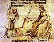 Охота на единорога. Иллюстрация из средневекового манускрипта