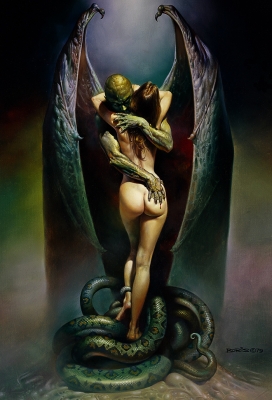 Поцелуй вампира. Картина Бориса Валледжо (1979)