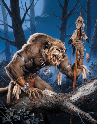 Вервольф. Иллюстрация Клайда Колдвилла на обложку "Werewolf Storyteller's Guide" (1994)