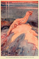 Воуви возвращается с добычей в свое логово. Иллюстрация Элис Вудвард к книге "Мифы и легенды австралийских аборигенов" (1932)