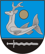 Перитон на гербе города Зарасай (Литва) образца 1996 года