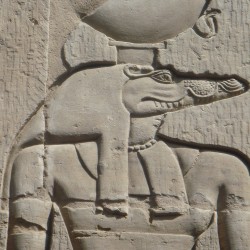 Барельеф с изображением Себека, бога Нила и его разливов