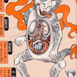 Каси. Иллюстрация Шигеру Мизуки из анатомического атласа "Illustrated Guide To Yokai Monsters"