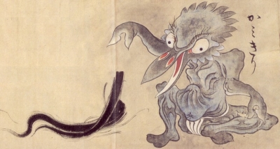 Камикири. Рисунок Саваки Сууси, "Иллюстрированный свиток сотни демонов" 1737 года