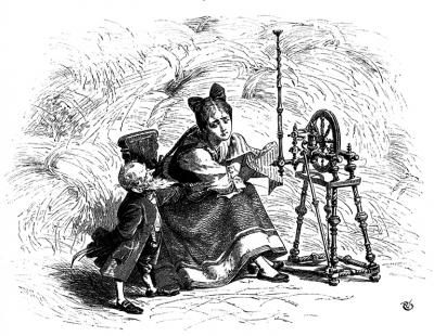 Румпельштильцхен (Rumpelstilzchen) и дочь мельника. Иллюстрация Филиппа Грот-Иоганна к сказке братьев Гримм