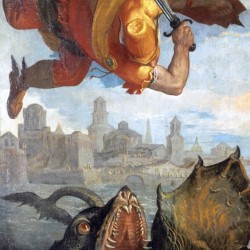 Цетус-кит на фрагменте картины Паоло Веронезе "Персей спасает Андромеду"