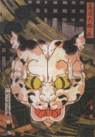 Изображение Бакенэко, составленное из кошек Ёсифудзи Утагавой на картине "Ведьма-кошка"