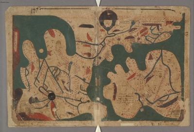 Карта мира. Рукопись Бодлеянской библиотеки (MS. Arab. c. 90, fol. 23v.-24r.)