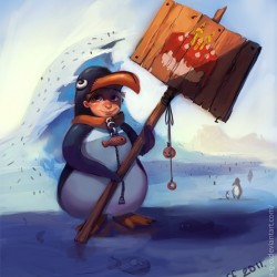 Подниматель пингвинов. Рисунок Екатерины Горелко (Kristoff)