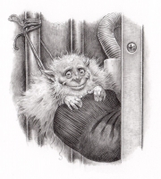 Носочный воришка. Иллюстрация Дугласа Каррела (Douglas Carrel) из книги "Hobgoblins"