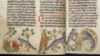Священник и волки-оборотни. Рукопись Британской библиотеки (Royal MS 13 B VIII, fol.17v.-18r.)