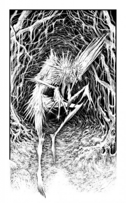 Морозный Дух. Иллюстрация Мартина МакКены к книге "Вой оборотня" из серии "Fighting Fantasy"