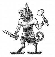 Лев-демон Угаллу. Иллюстрация Мерли Инсинга