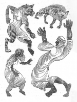 Гиены-оборотни. Иллюстрация к суданской сказке