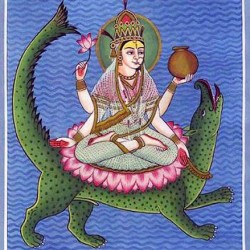 Картина с изображением богини Ганги на макаре