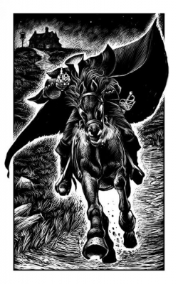 Всадник без головы. Иллюстрация Мартина МакКены к книге "Вой оборотня" из серии "Fighting Fantasy"