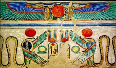 Змееморфные изображения богини Уто из гробницы Сеннеджема, древнеегипетского оформителя царских гробниц (XVIII династия)