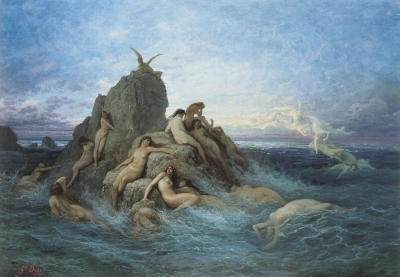 Океаниды, нимфы моря. Картина Густава Доре, примерно 1860-е годы