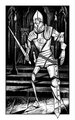 Стекляный Рыцарь. Иллюстрация Мартина МакКены к книге "Вой оборотня" из серии "Fighting Fantasy"