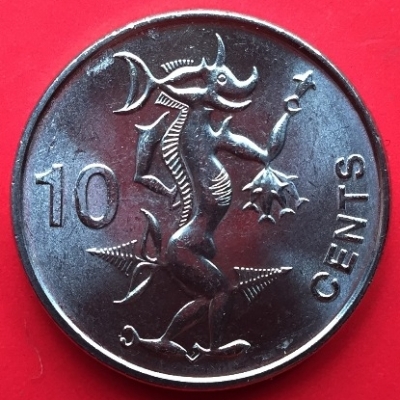 Адаро-Нгореру. Монета Соломоновых островов номиналом 10 центов