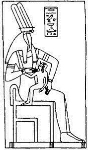 Богиня Рененутет кормит грудью фараона. Прорисовка культового изображения