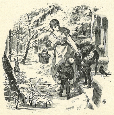 Три лесных гнома (Die drei Männleim im Walde). Иллюстрация Филиппа Грот-Иоганна к сказке братьев Гримм