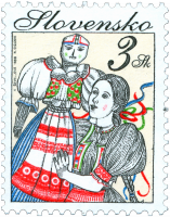 Проводы Морены. Иллюстрация Катаржины Шевеновой на словацкой марке 1998 года