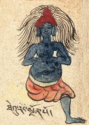 Тхеуранг. Иллюстрация из компендиума "Tibetan Worldly Spirits, Sprites & Ogres" (Item No.51347)