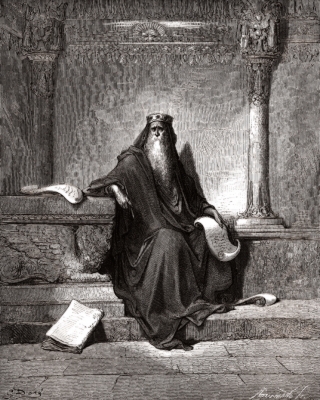 Царь Соломон в преклонных летах. Гравюра Густава Доре (1866)