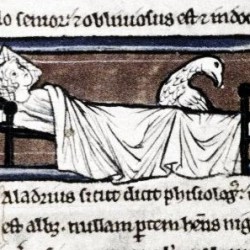 Харадр отворачивается от больного. Рукопись Бодлеянской библиотеки (MS. Bodley 533, fol.015v.)