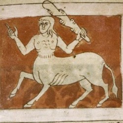 Хомодубии (онокентавры). Рукопись Бодлеянской библиотеки (MS. Bodley 614, fol. 042r.)