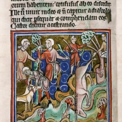 Охота на ибекса. (Рукопись Бодлеянской библиотеки. MS. Bodley 764, fol. 014v)