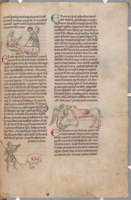 Единорог, гидрус и крокодил. Рукопись библиотеки Паркера (CCC, Ms.22, fol.162r.)