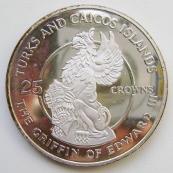 The Griffin of Edward III. Монета в 20 крон Тёркс и Кайкос (1978)