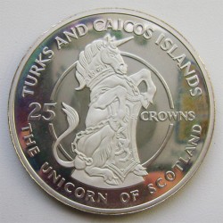 The Unicorn of Scotland. Монета в 20 крон Тёркс и Кайкос (1978)