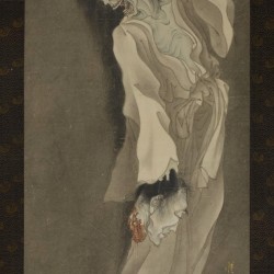 Призрак с отрубленной головой в руке. Автор рисунка Каванабэ Кёсай