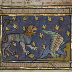 Пантера и дракон. Рукопись музея Гетти в Лос-Анджелесе (MS. Ludwig XV 3, fol.88r.)