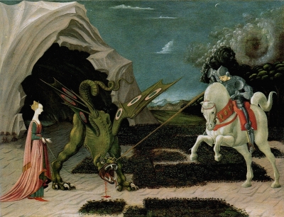 Битва Святого Георгия с драконом. Картина Паоло Уччелло, 1450-е годы