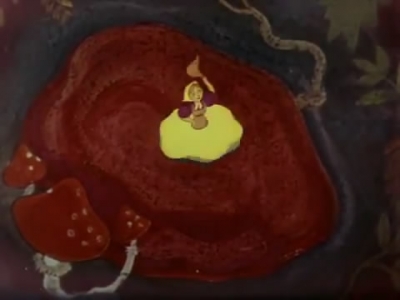 Огневушка-поскакушка. Кадр из мультфильма "Синюшкин колодец" (1973)