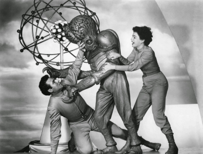 Рекламное фото со съёмок фильма "Этот остров Земля" (This Island Earth, 1953)
