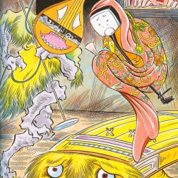 Бива-бокубоку, кото-фурунуси и сями-тёро. Иллюстрация Тацуи Морино