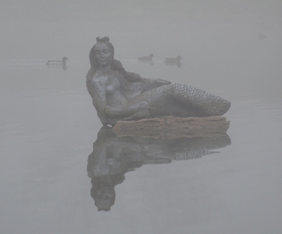 Гомельская русалка в утреннем тумане. Фото Михаила Гута